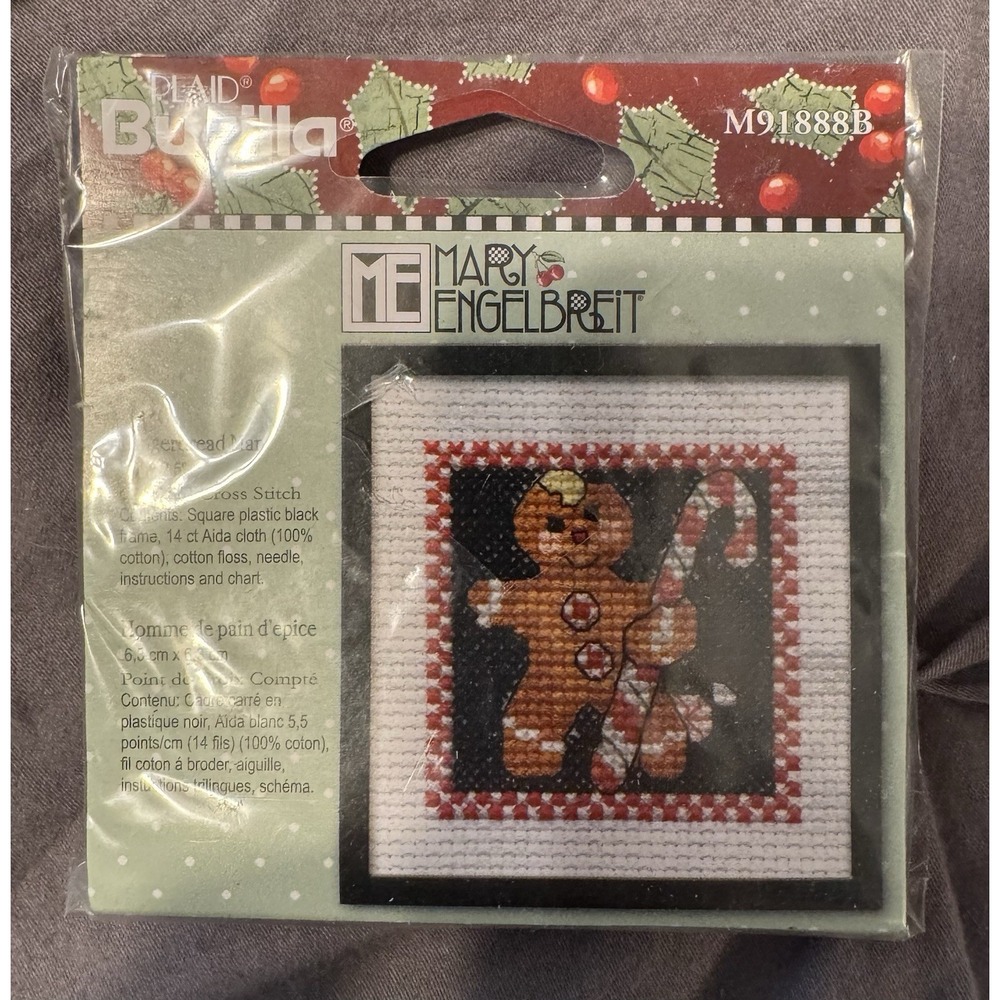 Cross Stitch Kit Mary Engelbreit Square Mini Frame Small Project Bucilla NEW
